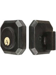 Solid Bronze Angular Single-Cylinder Deadbolt.